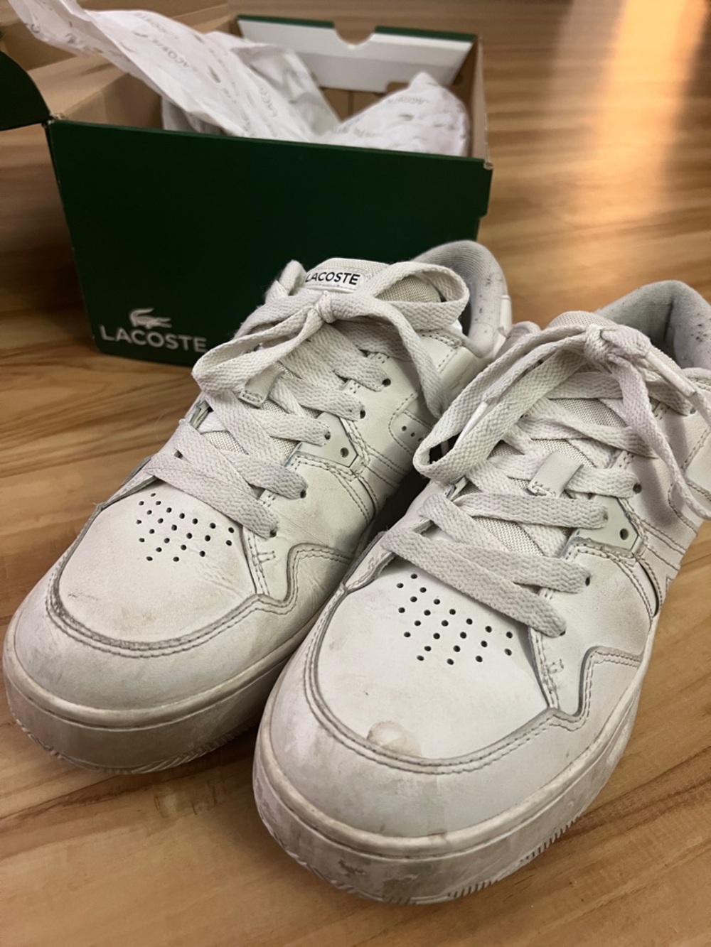 Lacoste white chunky shoes